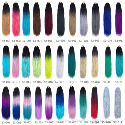 Hot sell 18inch 20Roots 110g Three Tone Ombre Braiding Hair Crochet Hair Extensions Synthetic Crochet Jumbo Box Braids